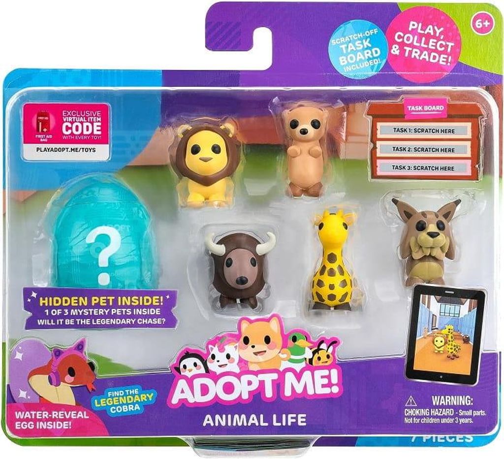 Jazwares Adopt Me! Figure Set Figuren 6er-Pack Animal Life