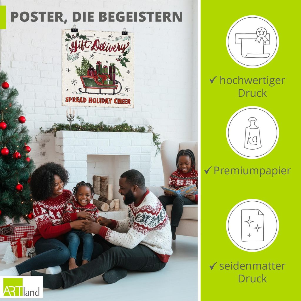 ARTland Poster Holiday Season II Größe: 30x30 cm