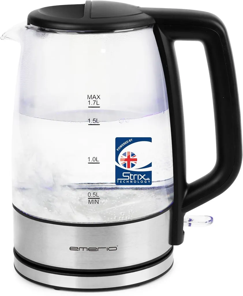 Bollitore Design in Vetro e LED Blu - Eleganza Funzionale 1.7L