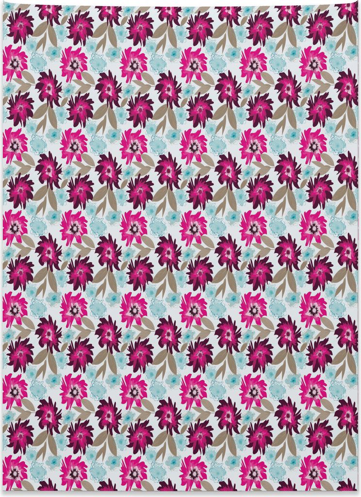 Abakuhaus Blumen Wandteppich, Abstrakte Marsala-Blüten aus Weiches Mikrofaser Stoff Kein Verblassen Klare Farben Waschbar, 110 x 150 cm, Mehrfarbig