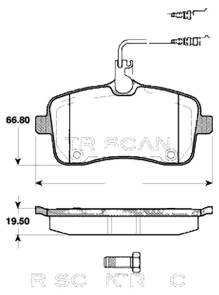 Bremsbelagsatz Scheiben 19,5 mm TRISCAN IAM-Expertise für u.a. PEUGEOT 407