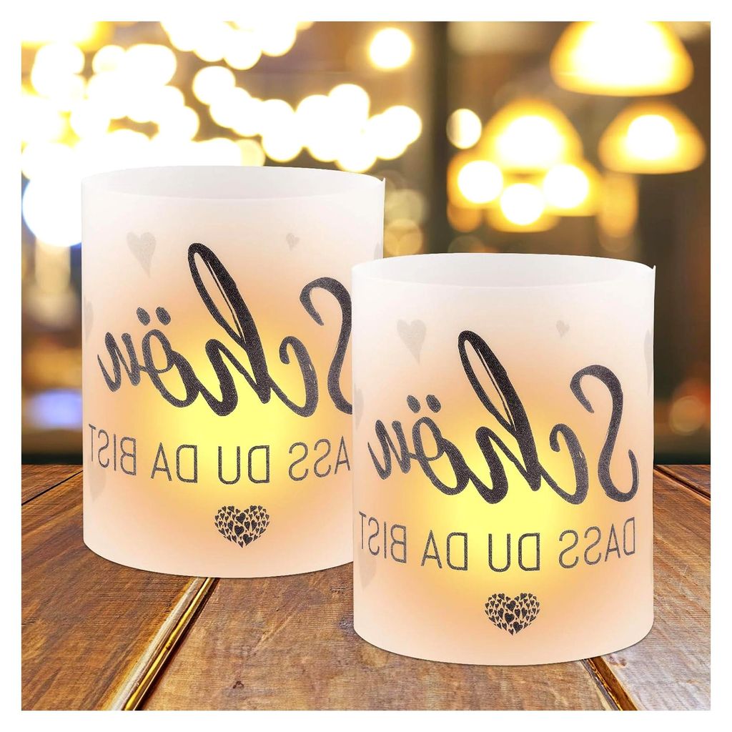 Windlichter Tischdekoration, 12 Stück Lichthüllen, Schön DASS DU DA BIST, Tischdeko für Teelichter, Kerzen Dekoration, Geburtstag, Hochzeit, Ko...