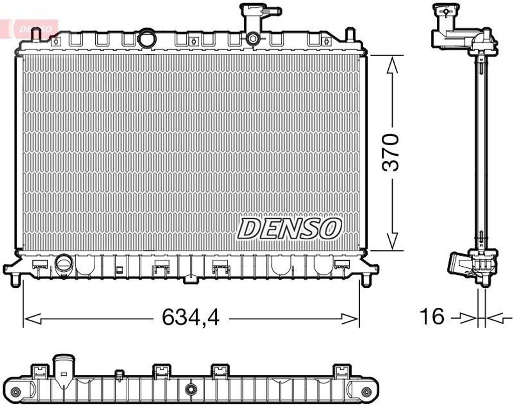 DENSO DRM43009 - OE 253101G000 Kühler, Motorkühlung für Rio II (JB)