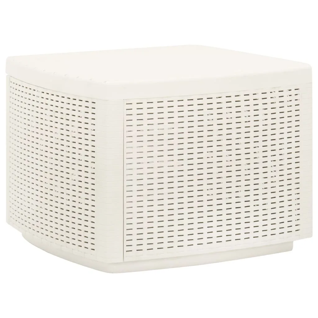 Table basse d'extérieur The Living Store carrée blanche 53 cm en plastique
