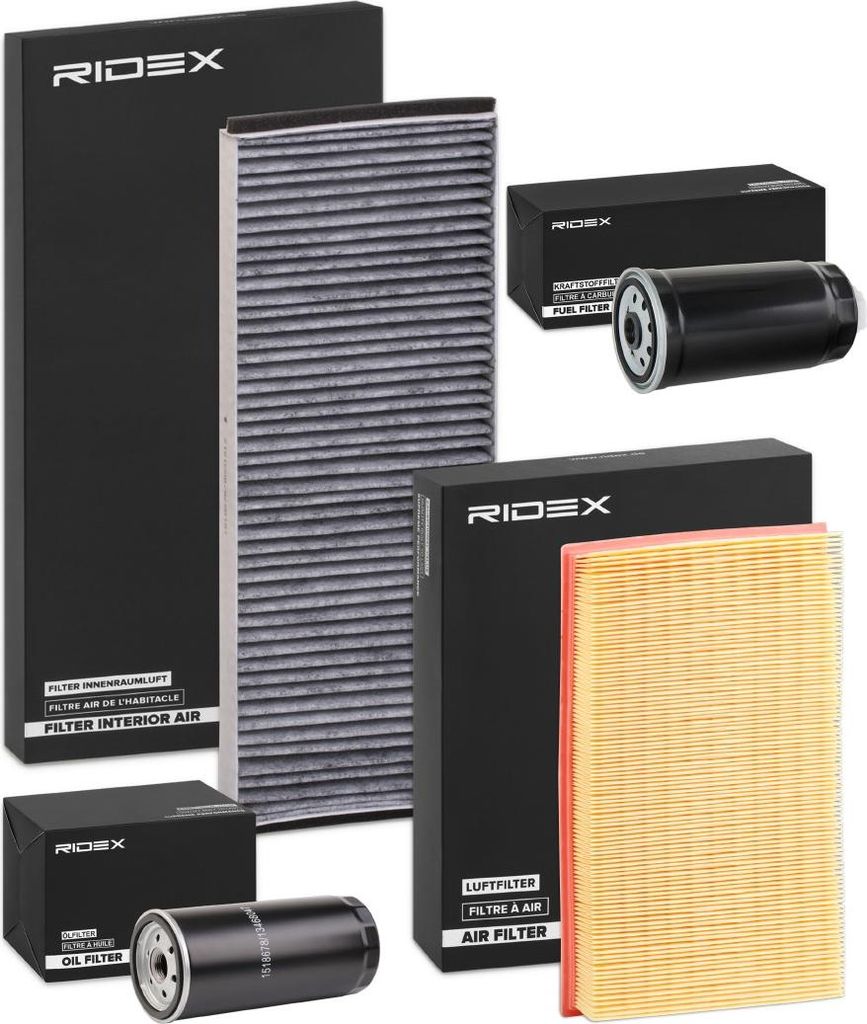 RIDEX Filterset Inspektionspaket Filtersatz für AUDI 80 Limousine (8C2, B4) Cabriolet (8G7, B4) 80 Avant (8C5, B4)