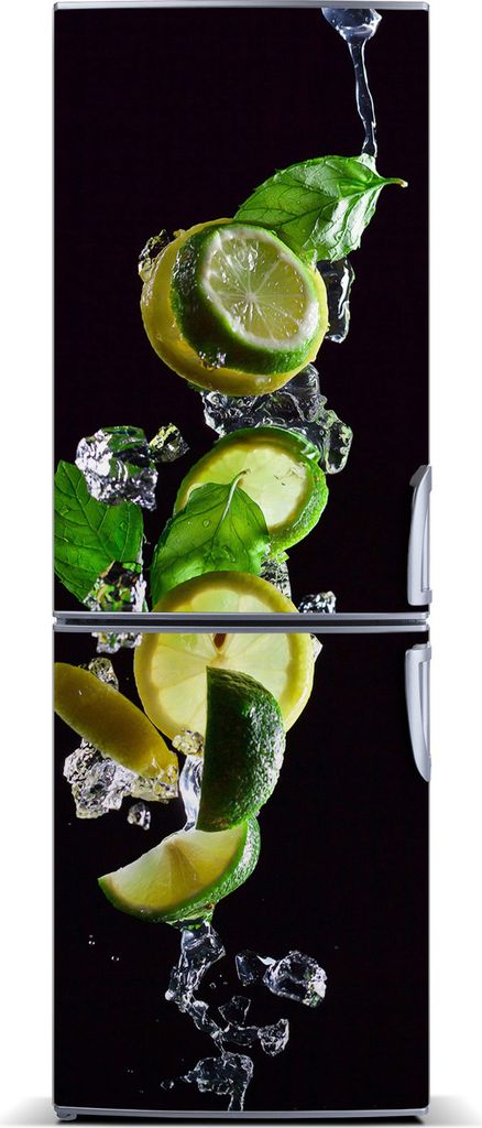 Tulup Kühlschrankdekoration - Magnetmatte - 70 cm x 190 cm - Magnet auf dem Kühlschrank - Kalk Und Zitrone