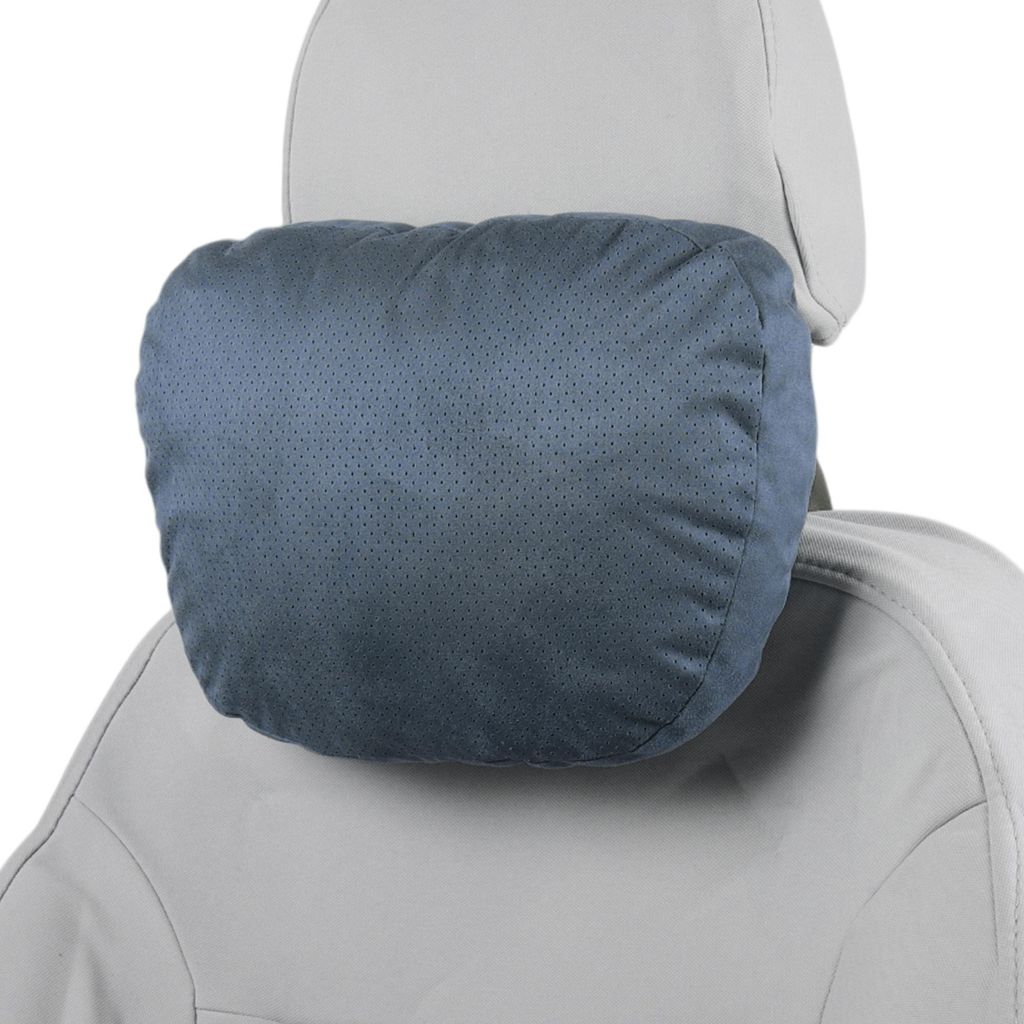 Auto Kopfstützenkissen Ergonomisches Bequemes Nackenkissen Nackenstützkissen Wildleder, Memory-Schaum Verstellbare Breite Dunkelblau 2 Stück fü...