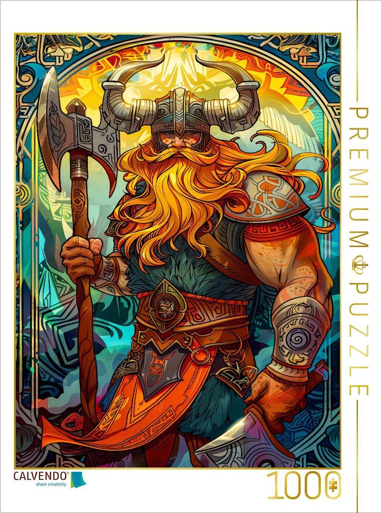 CALVENDO Puzzle Schlachtruf der Tapferen Wikinger | 1000 Teile Lege-Größe 64x48cm Foto-Puzzle für glückliche Stunden