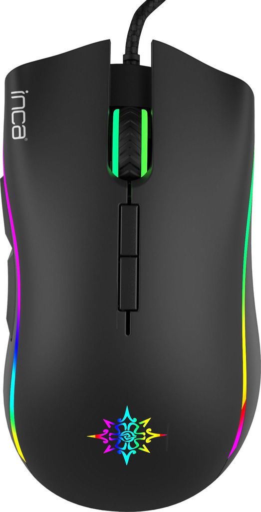 INCA Gaming Maus IMG-349 6400 DPI. RGB. 7 Tasten. USB. SW Produktbild 