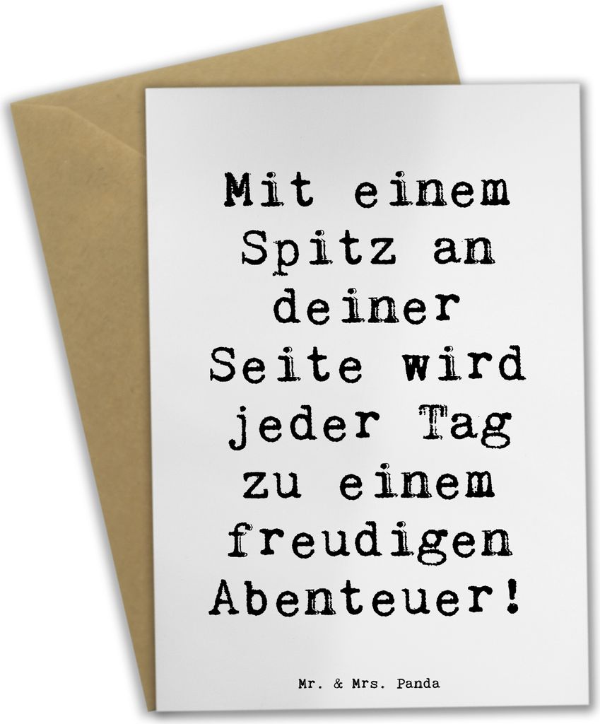 Mr. & Mrs. Panda Glückwunschkarte Spruch Freudiger Spitz - Weiß - Geschenk, Spielzeit, Alltag, osterkarten, weihnachtskarten, flauschig, Hunderas...