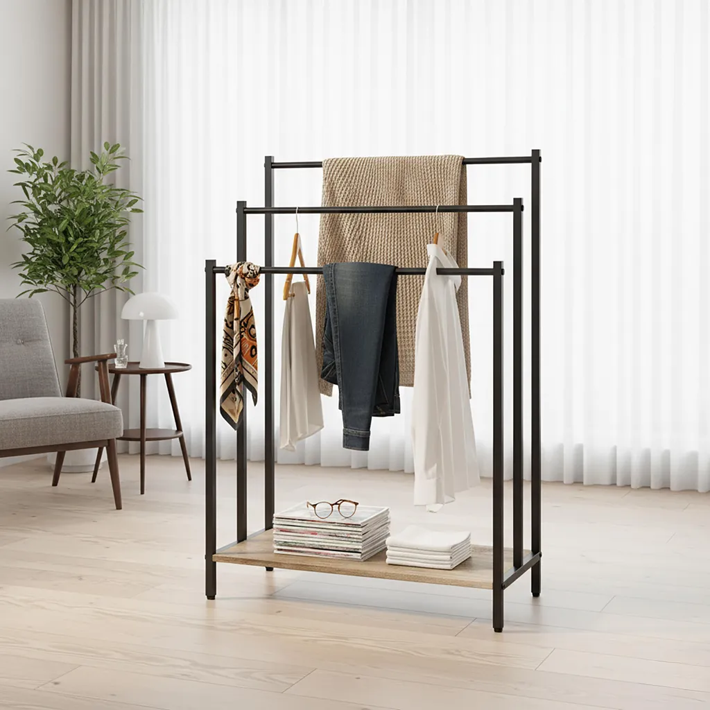 Relaxdays Portasciugamani con Ripiano - Ordine e Design per il Bagno