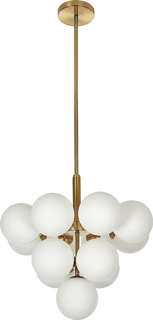 BELIANI Hängelampe Messing Metall 100 cm 13-Licht Glühbirne Produktbild 