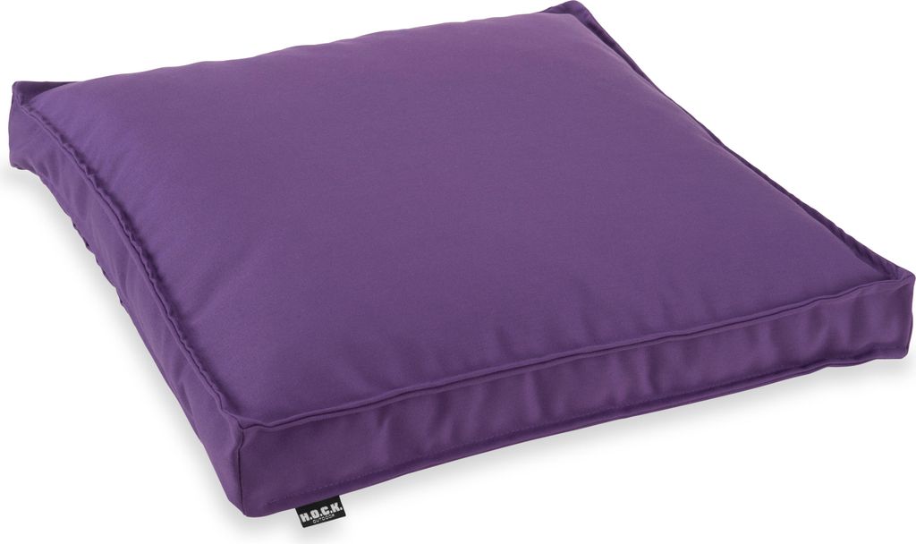 H.O.C.K. Classic Uni Outdoor Sitzkissen - 50x50x5cm Stuhlkissen für Draußen - Wetterfestes Polster Lila Ultraviolet