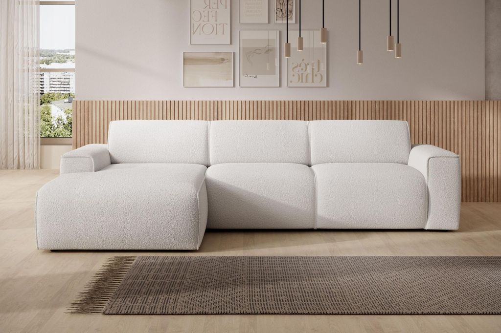 Ecksofa-Set OSKARA - weiß, linke Ecke