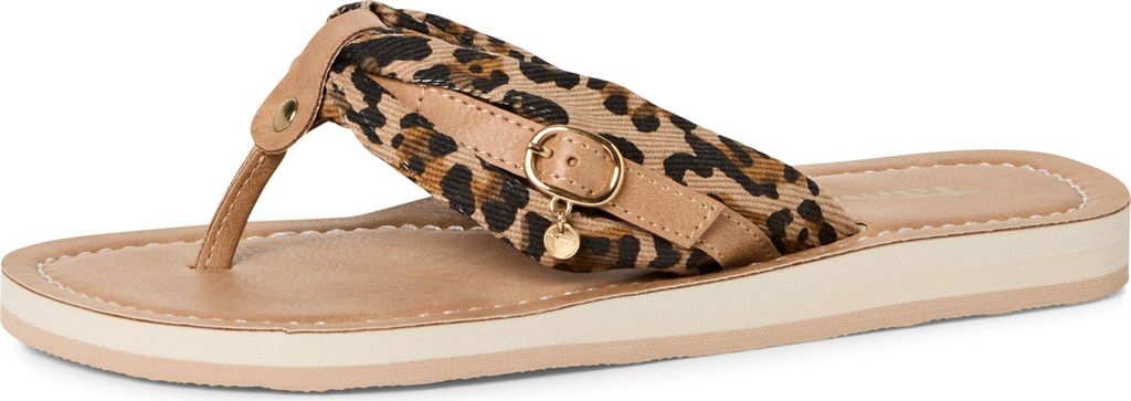 Tamaris Damen Pantolette Stoff Zehentrenner mit Schnalle Produktbild 