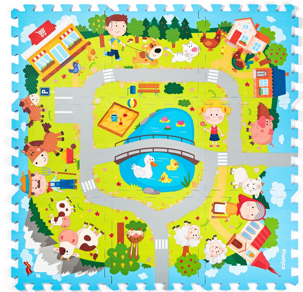 Plastica Schaumstoff-Puzzle Dorf, 9-teilig, 105591651