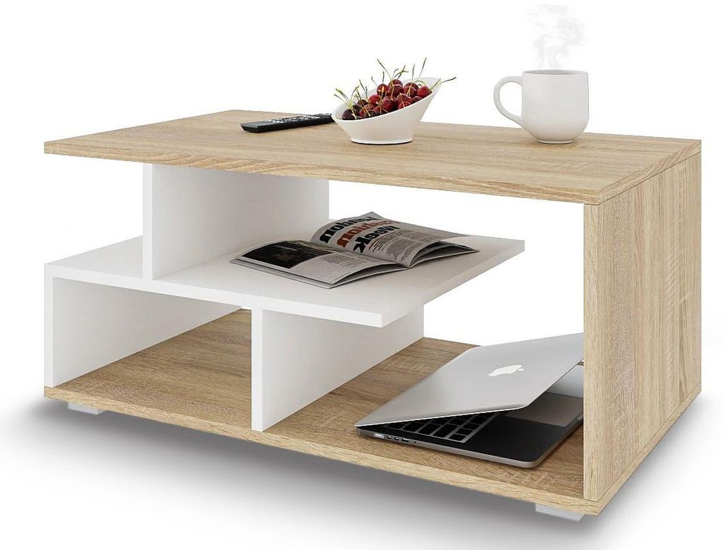 Meble Pitus Couchtisch ST10 90x50 cm mit Stauraum – Sonoma Produktbild 