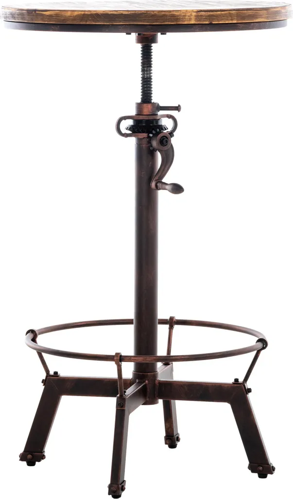 Table de bar ronde réglable Malita bronze - Mange-debout design chic - 2