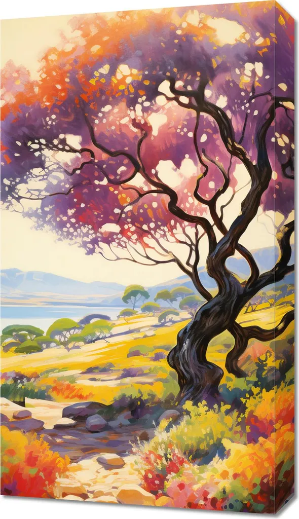 Image 40 x 70 cm Crépuscule coloré au-dessus de la vallée pour déco