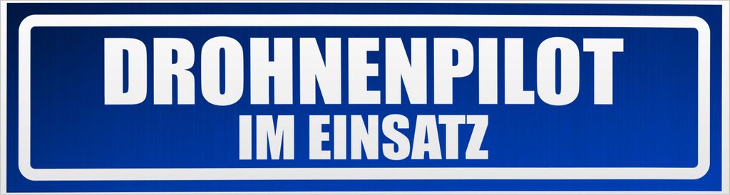 Kiwistar Drohnenpilot Im Einsatz invertiert Magnetschild Schild magnetisch - 30cm Blau - reflektierend - Magnetfolie für Auto PKW Kfz