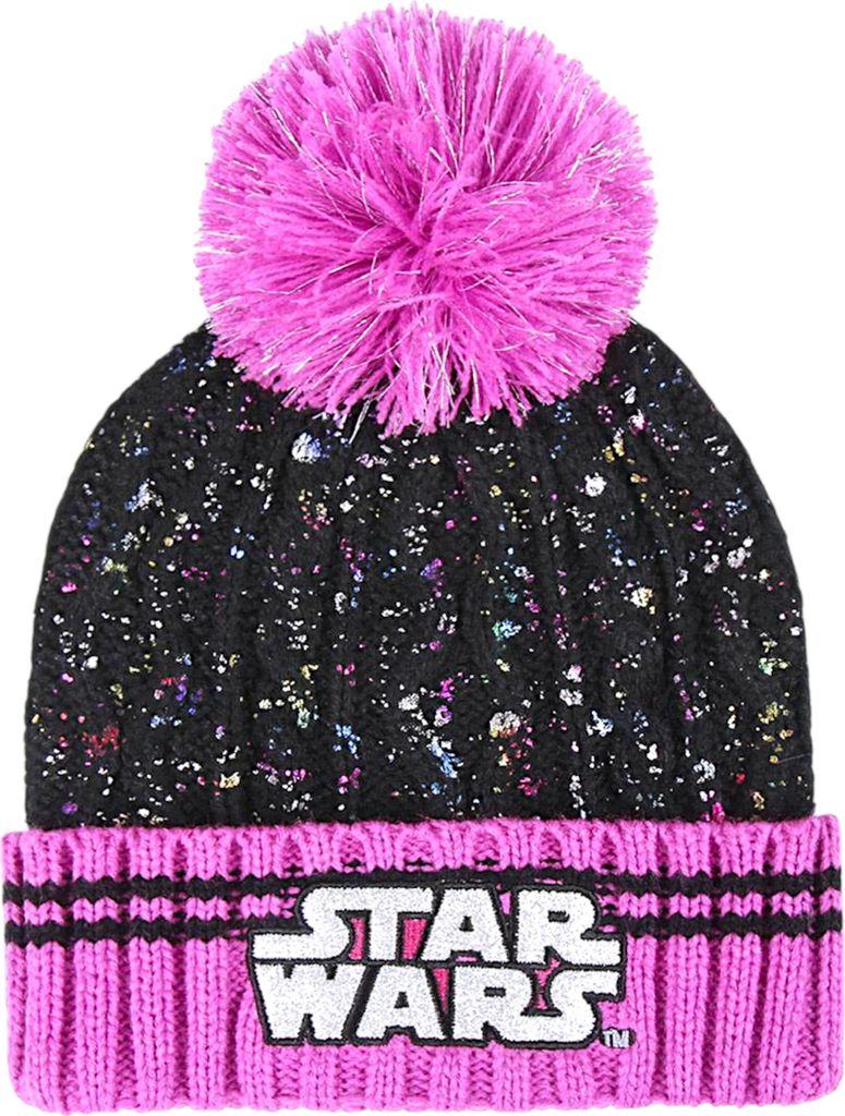 Bommelmütze Star Wars mit Glitzer 56 cm