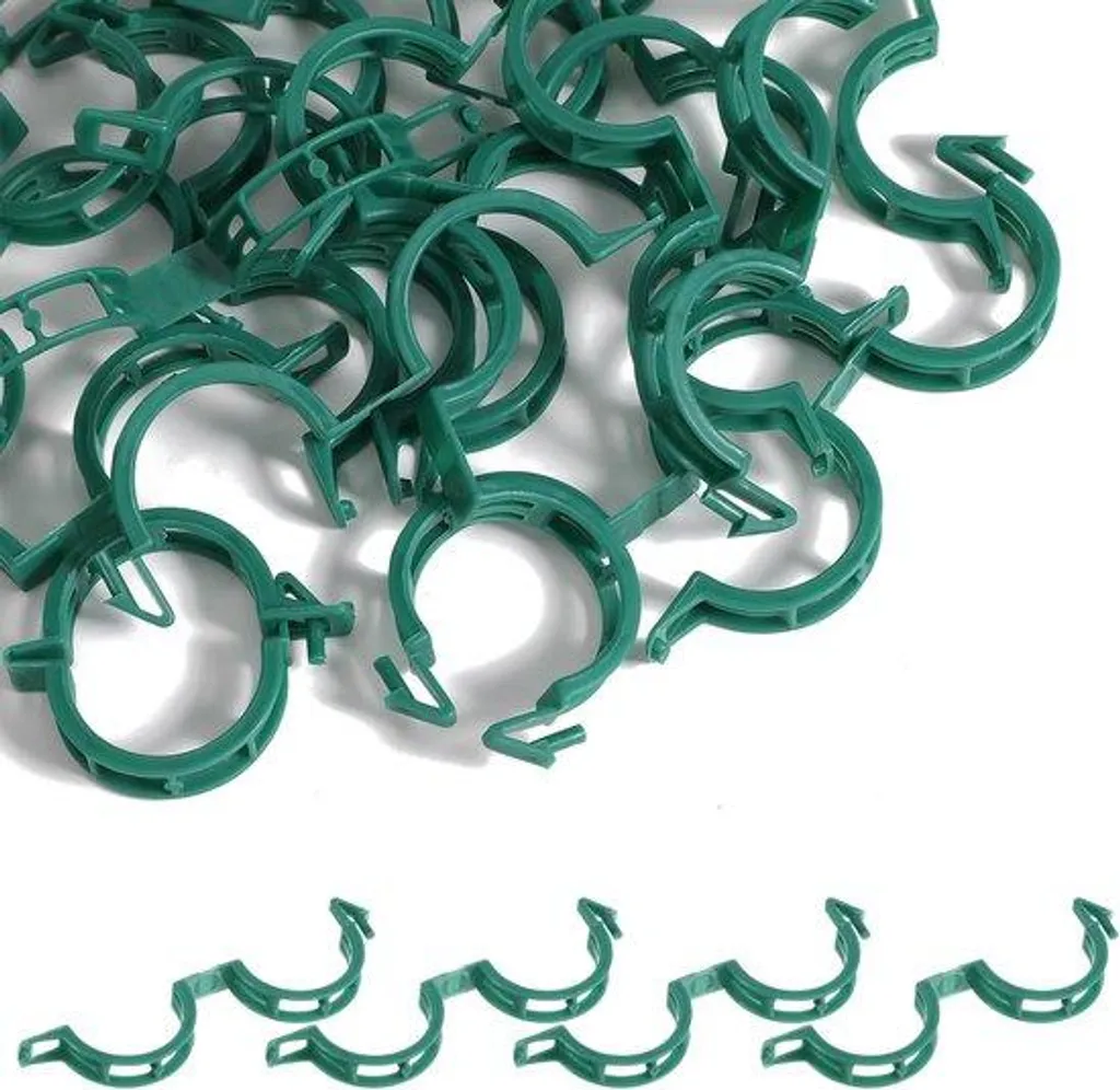 Lot de 100 attaches en plastique vertes pour fleurs et plantes grimpantes