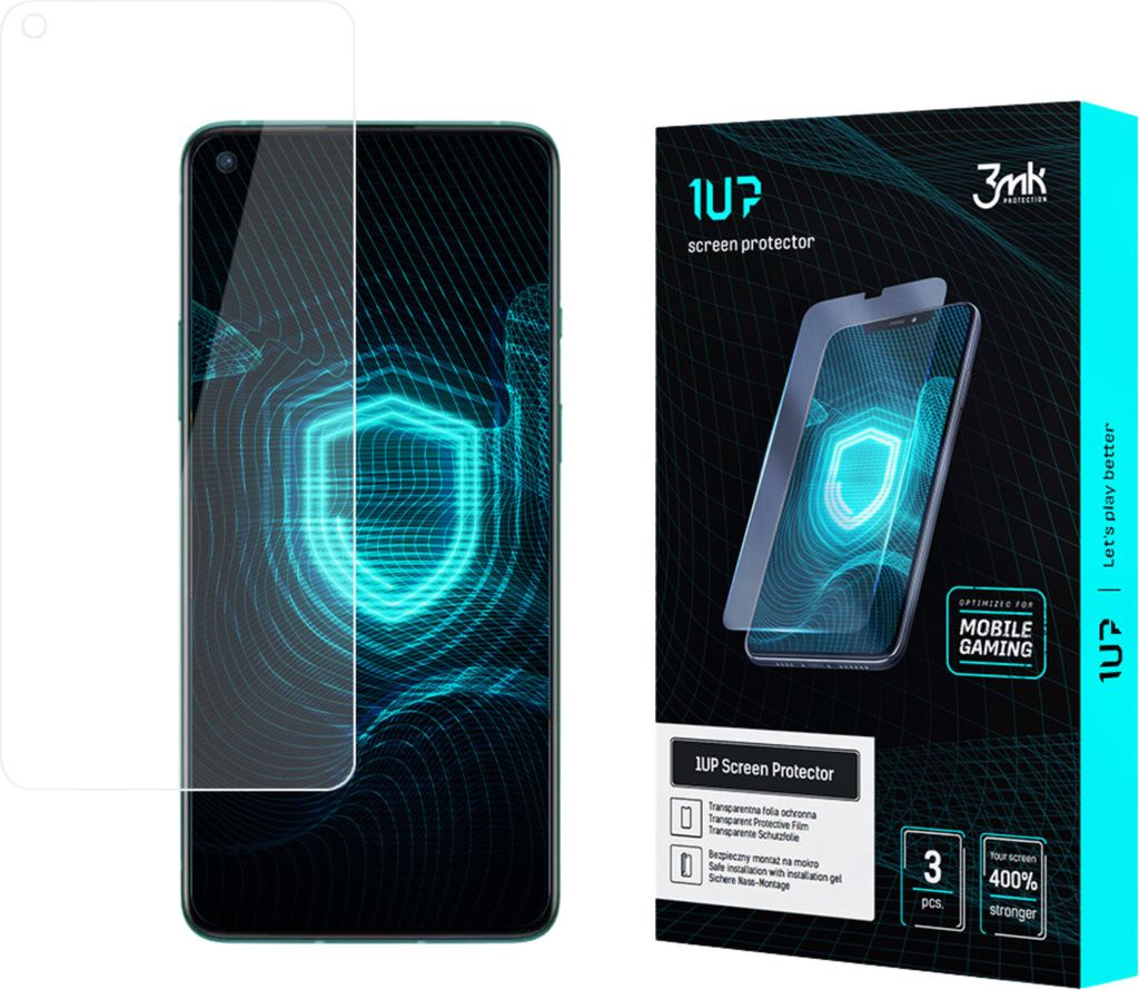3mk Display Schutzfolie 1UP für OnePlus 8T 5G transparent Gaming (3 Stück)
