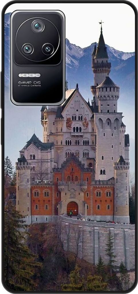 König Design Hülle kompatibel mit Xiaomi Poco F4 Kunststoff Soft Handyhülle - Handy Case Schloß Neuschwannstein