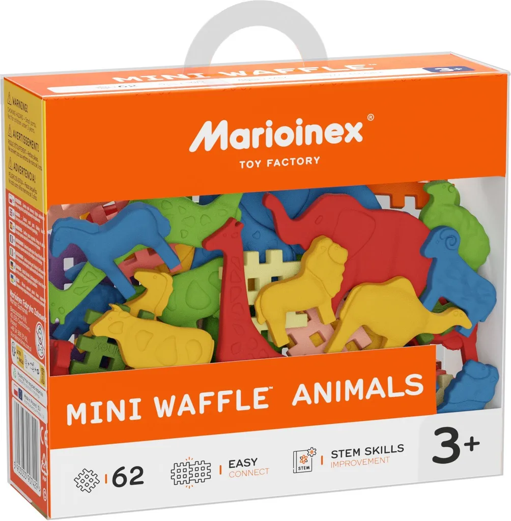 Mini briques de gaufres Animaux 62el 07429 pour développer la motricité