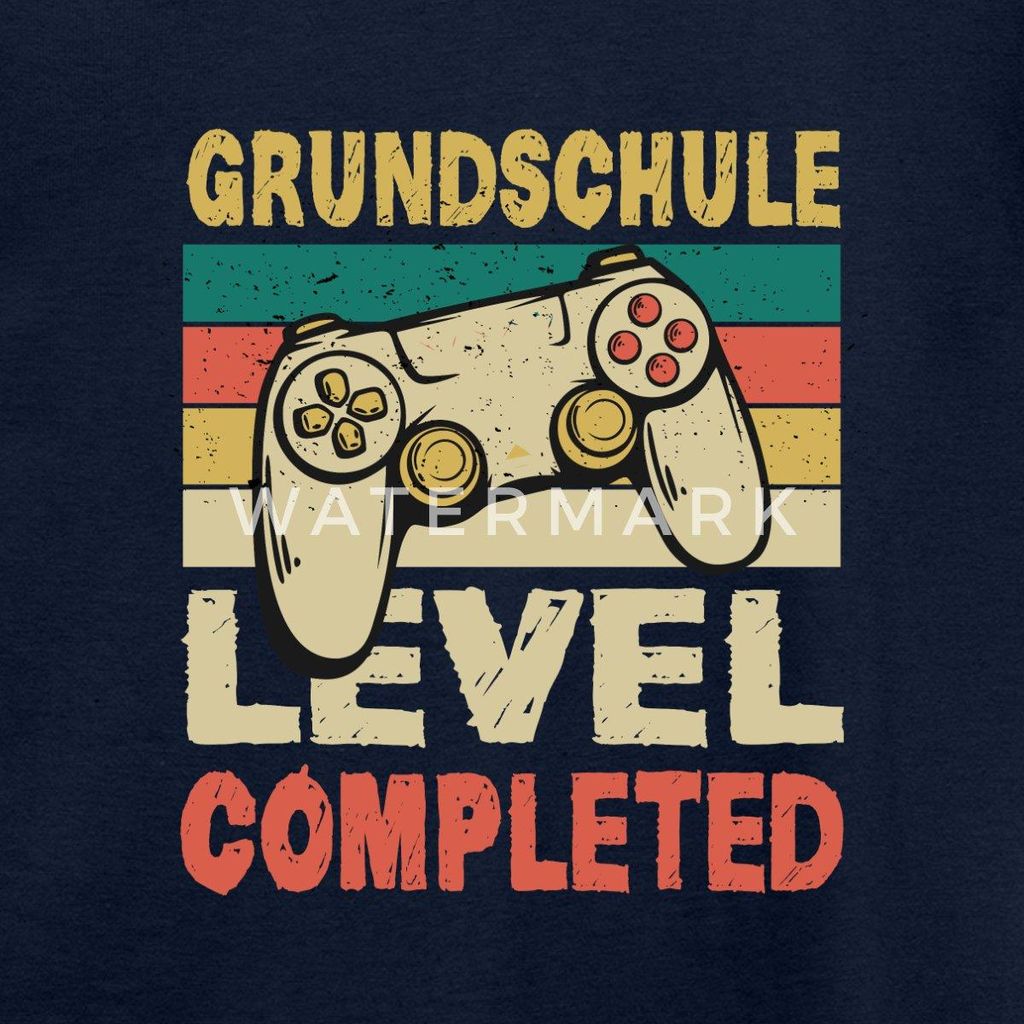 Spreadshirt Grundschule Level Completed Teenager T-Shirt, 152/164 (12-14 Jahre), Navy