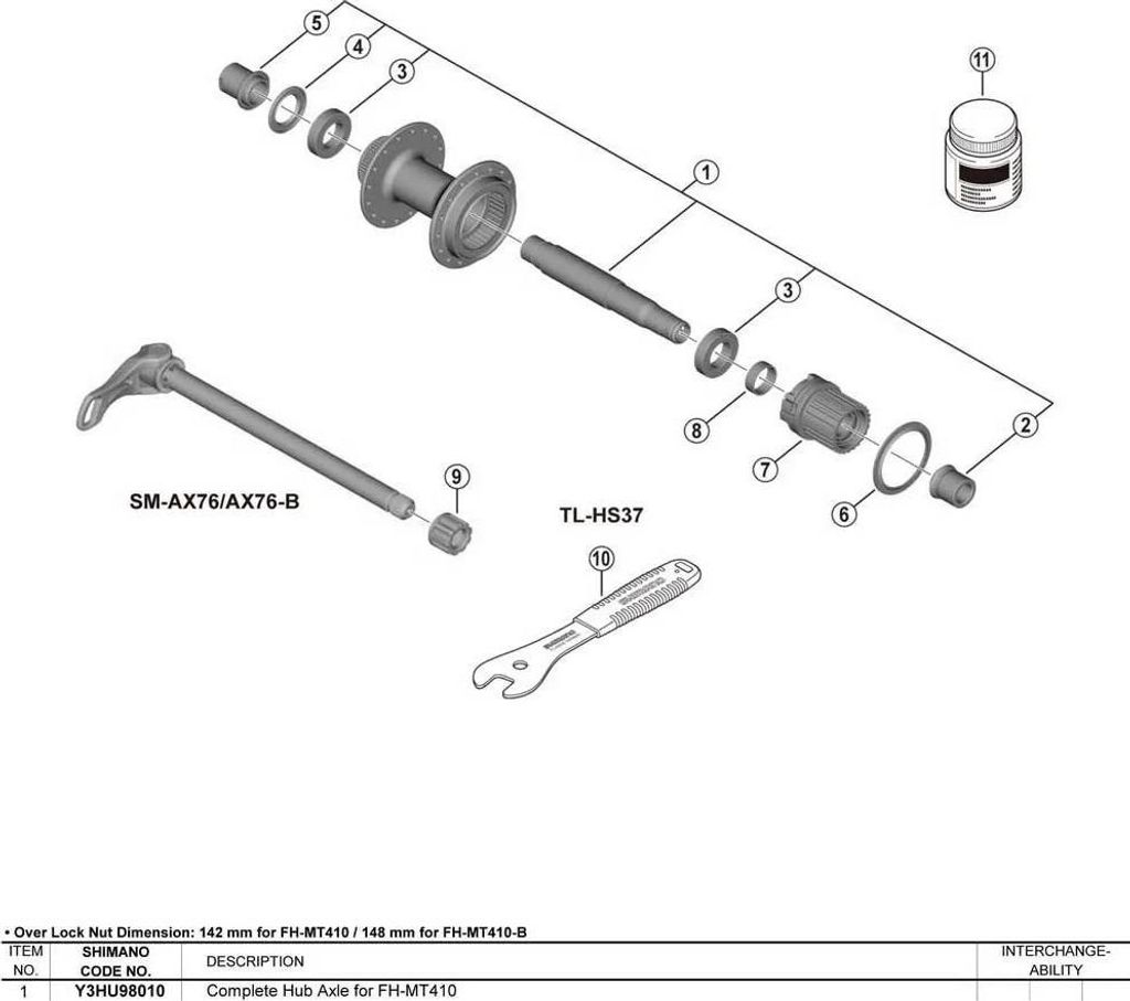Shimano Fh-mt410 Lager Silber  Silber One Size Produktbild 
