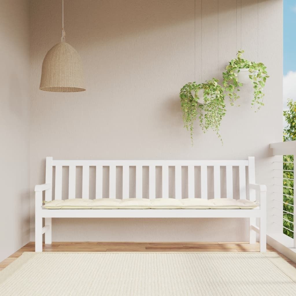 "WINTER SALE"Gartenbankauflage - CLORIS - Gartenbank-Auflage Creme 200x50x7cm Oxford-Gewebe Promotion461497 - Gartenmöbelauflagen
