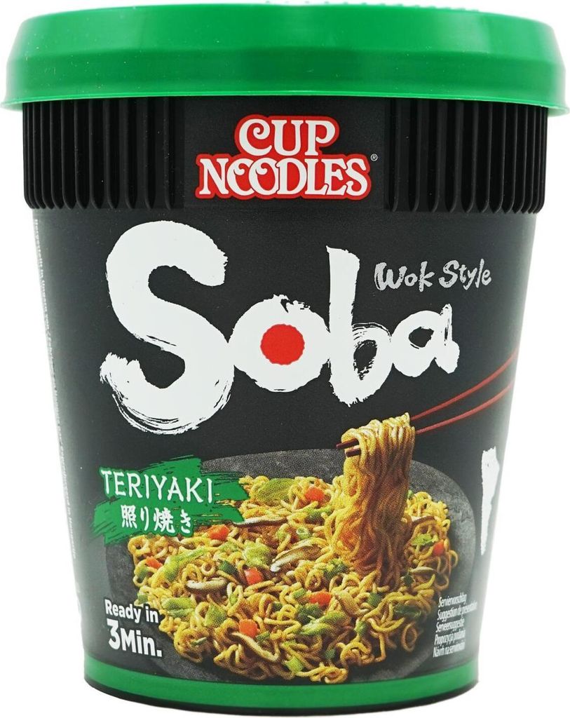 Nissin Soba Teriyaki, Instant-Suppennudel, 90 g, Pilz, Produktbild 