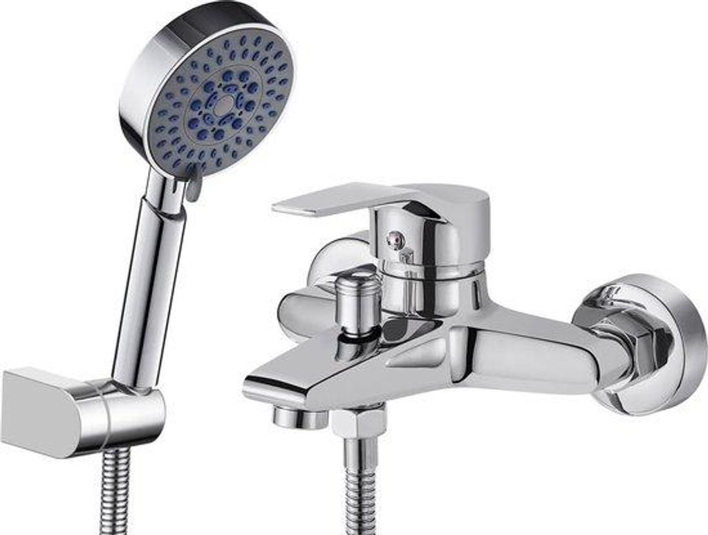 Stahl-Duschset, ohne Armatur, Duschsystem, Duschkop, Regendusche mit Wandhalterung