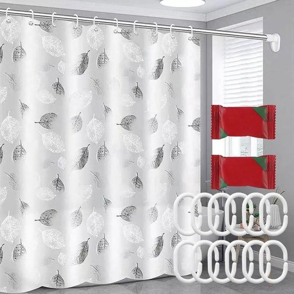 Rideau de douche 180x200 cm résistant aux moisissures pour salle de bain saine