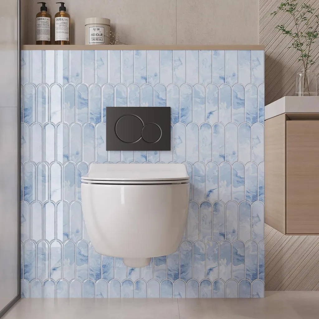 Pannelli Adesivi 3D Blu per Cucina e Bagno - 20 Pezzi 30,5x30,5 cm - 7