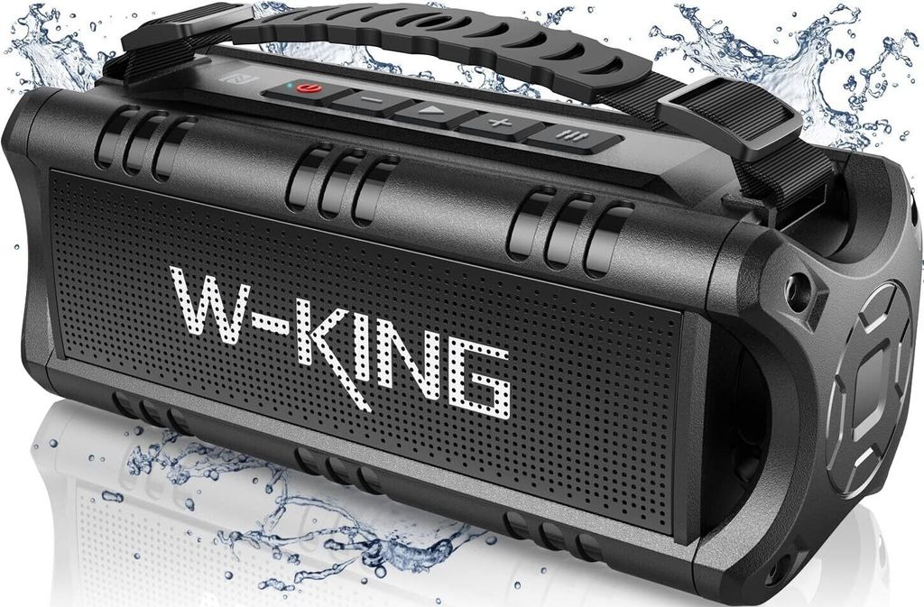 W-KING Bluetooth Lautsprecher (60W Max), 30W Tragbarer Musikbox, Outdoor, 24H Spielzeit, IPX6 Wasserdicht, Kabellos, Klein, Satte Bässe, TF Karte,...