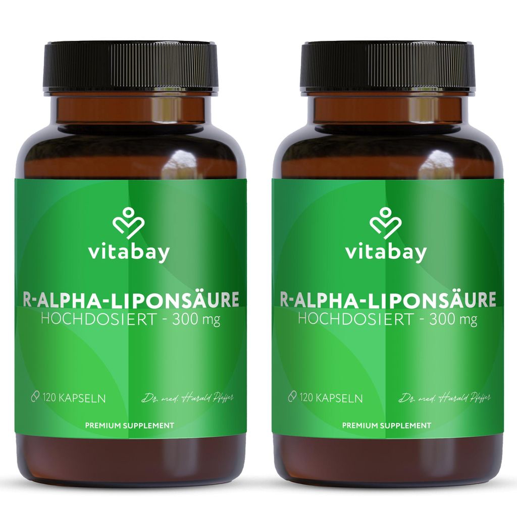 Vitabay R-Alpha-Liponsäure 300 mg – 240 vegane Kapseln (2er Produktbild 