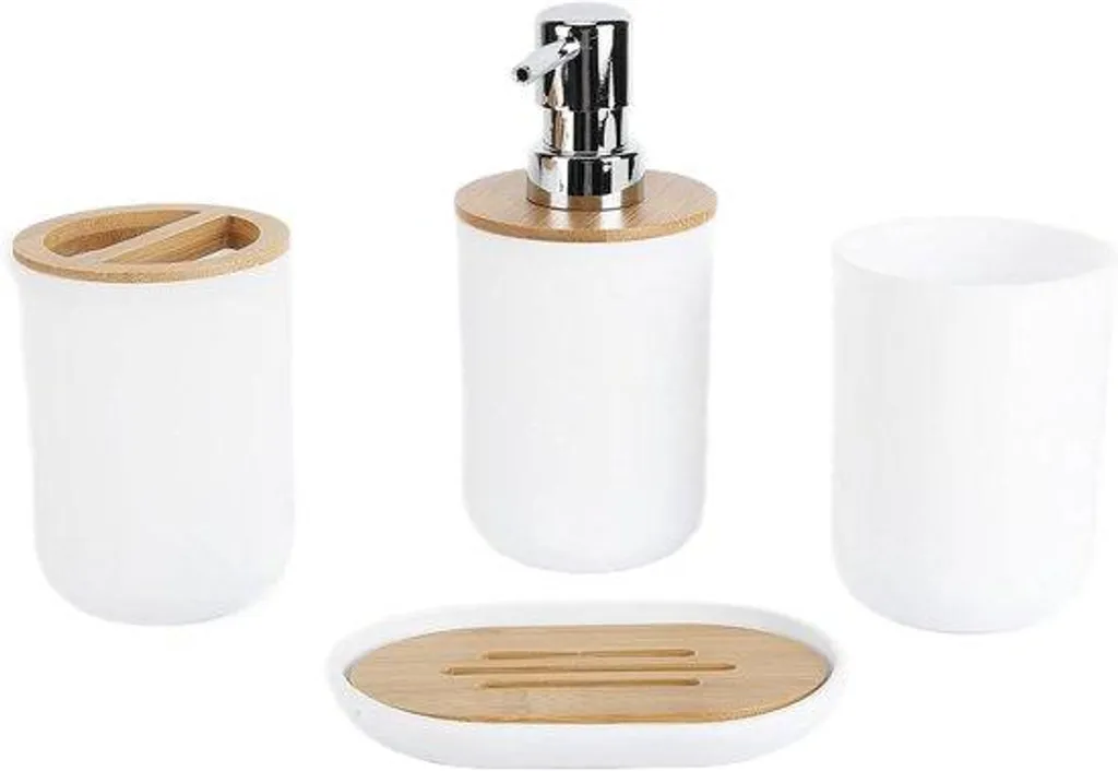 Ensemble d'accessoires de salle de bain 4 pièces blanc en céramique