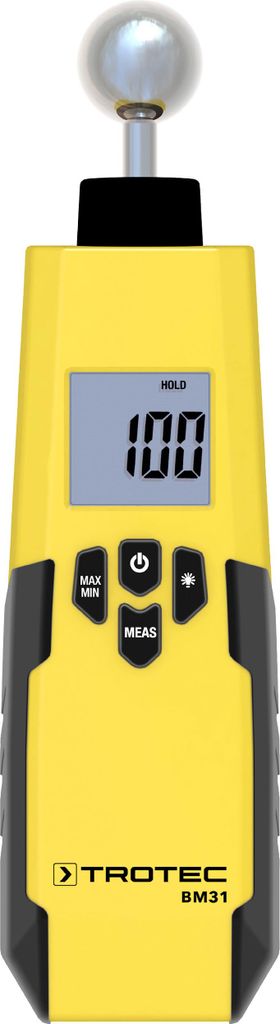 TROTEC Feuchteindikator BM31 Feuchtemessgerät (5 - 40 mm) Feuchtigkeit Messen Schimmel Wand Boden Decke Messgerät Innen-Raum