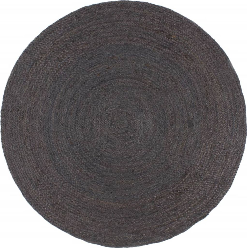 Möbel Teppich Handgefertigt Jute Rund 210 cm Dunkelgrau DE53969