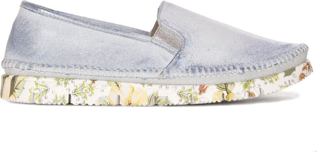 Hellblaue Sportschuhe aus Naturleder mit seitlichen Gummieinsätzen