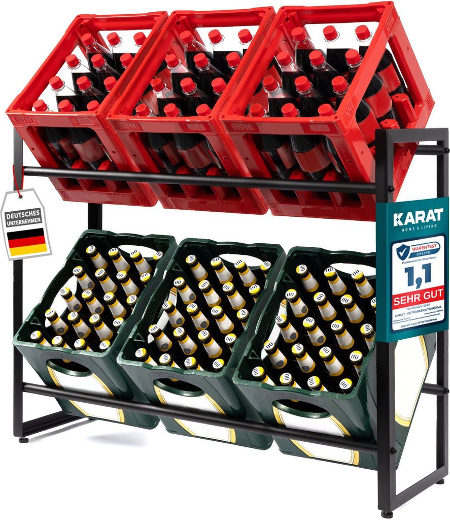 Flaschenkastenständer Kenji Robust und Stabil Schwarz 32 x Produktbild 
