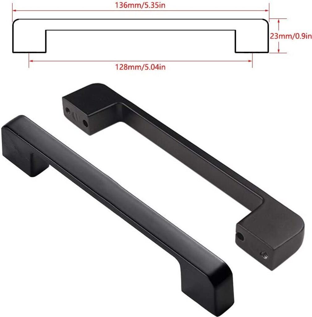 10 Stück schrankgriffe Schwarz Möbelgriffe 128mm , Rostfrei Produktbild 6