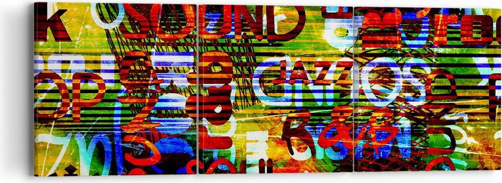 Bild auf Leinwand - Leinwandbild - Wörter Tapeten modern - 90x30cm - Wand Bild - Wanddeko - Leinwanddruck - Bilder - Kunstdruck - Wanddekoration -...