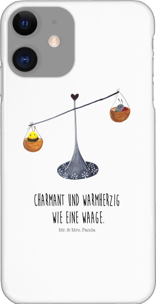 Mr. & Mrs. Panda Iphone 11 Handyhülle Sternzeichen Waage - Weiß - Geschenk, Marienkäfer, Aszendent, Hülle, Hummel, Handy Schutzhülle, Gleichge...
