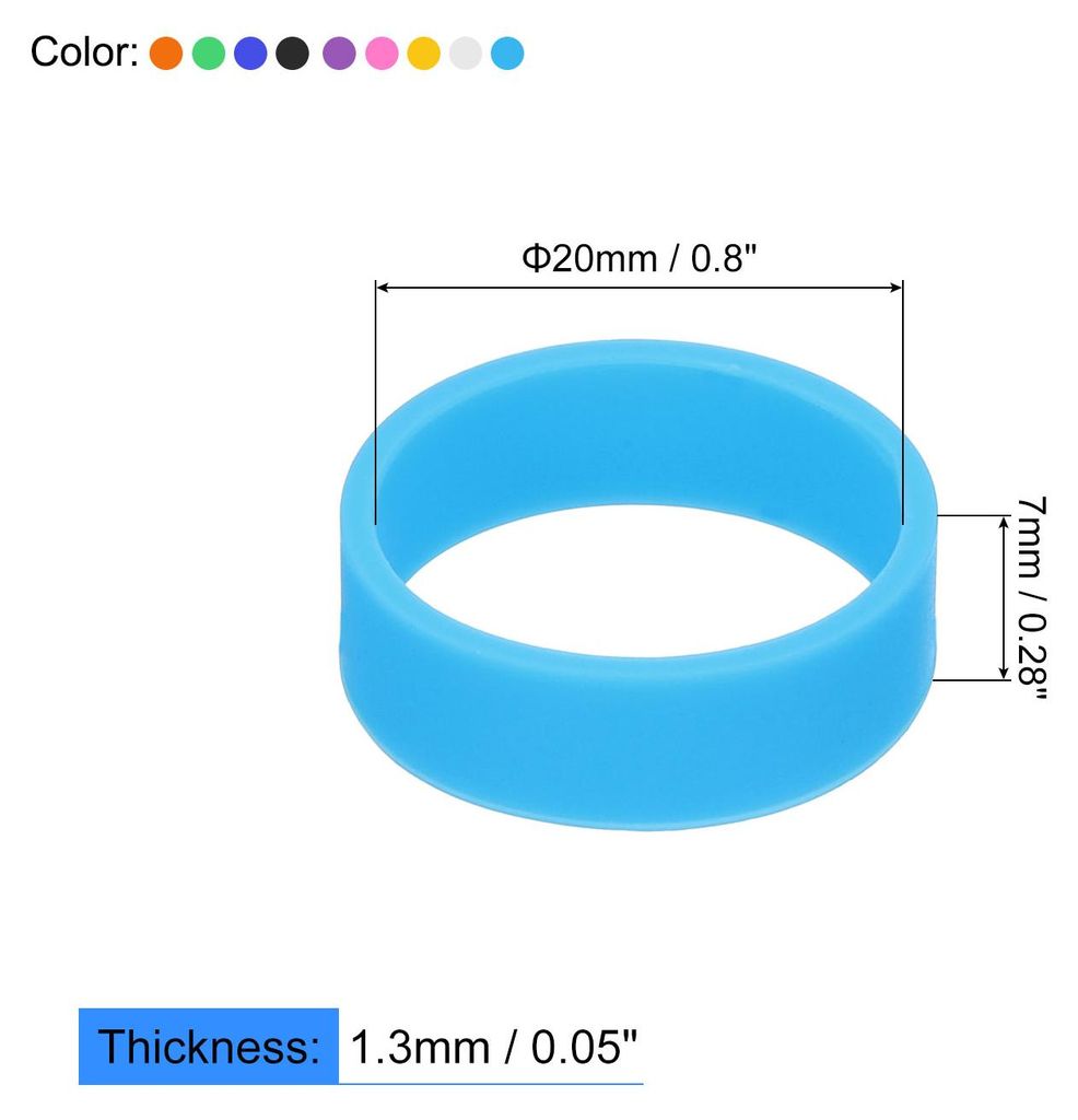 50 Stš¹ck Silikon-Gummib?nder 20x7mm Gummib?nder Ringe Kabelbinder Starke Elastische B?nder zum Umwickeln Kabeln Taschen, Rot/Orange/Gelb/Grš¹n...