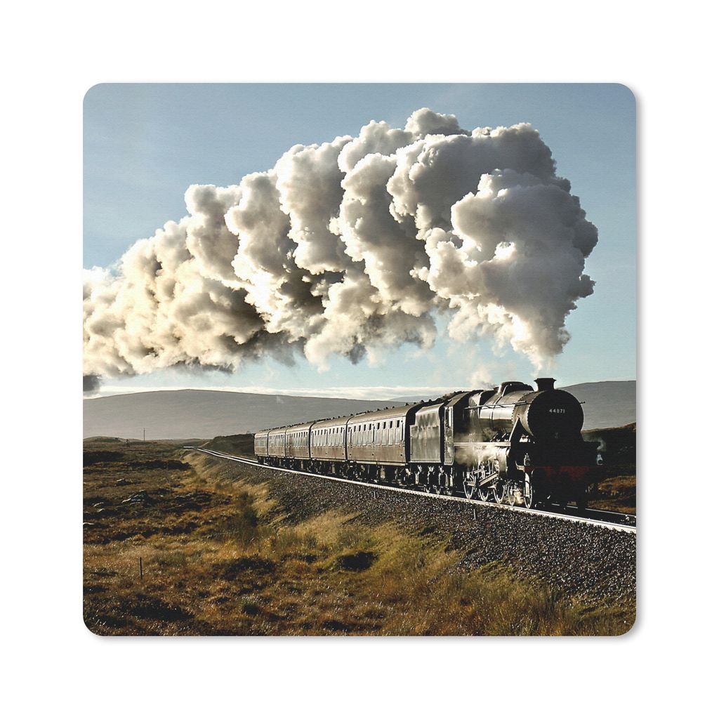 MuchoWow Mauspad Mousepad Ein Dampfzug über eine Brücke mit der grünen Landschaft 20x20 cm - Mousepads - Maus Mat - Pad - Mausunterlage - Desk...