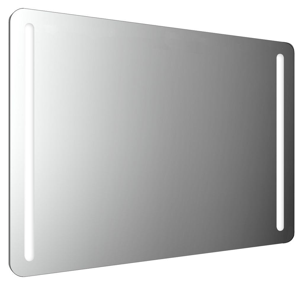 emco MI 290 LED-Lichtspiegel mit abgerundeten Ecken und zwei Lichtstreifen links und rechts, Memory-Funktion, Höhe 800mm, 449829013
