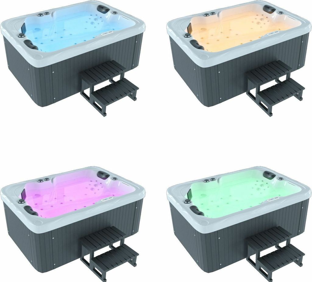 XXL Luxus SPA LED Whirlpool 2024 SET 190x135 cm Outdoor+Indoor Pool Ozon 2 Pers.